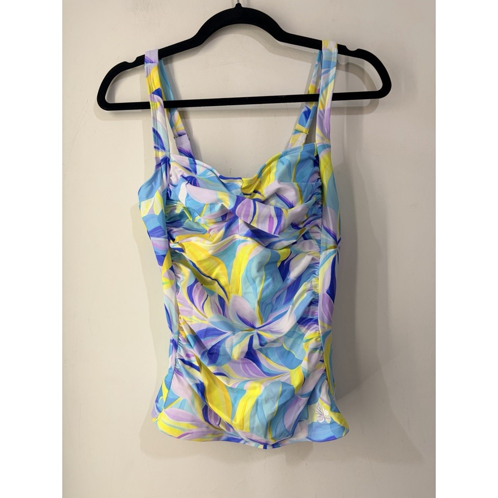 NWT HAPARI Caribbean Crush Slimming Tankini Swimsuit Top M Floral UPF 50+